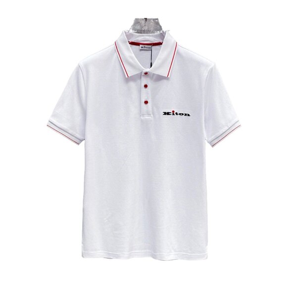 Kiton White Contrasting Polo Shirt - Picture 1 of 9